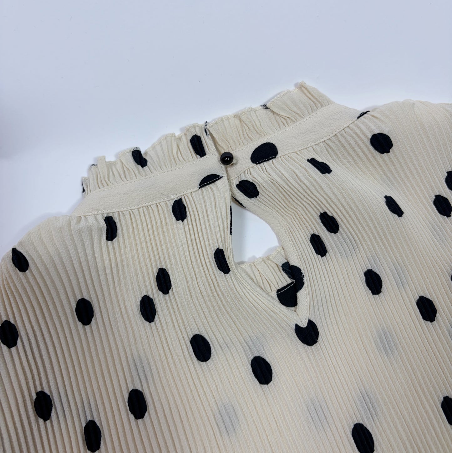 Sezane Pleated Polka Dot Top