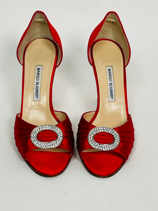 Manolo Blahnik satin pumps