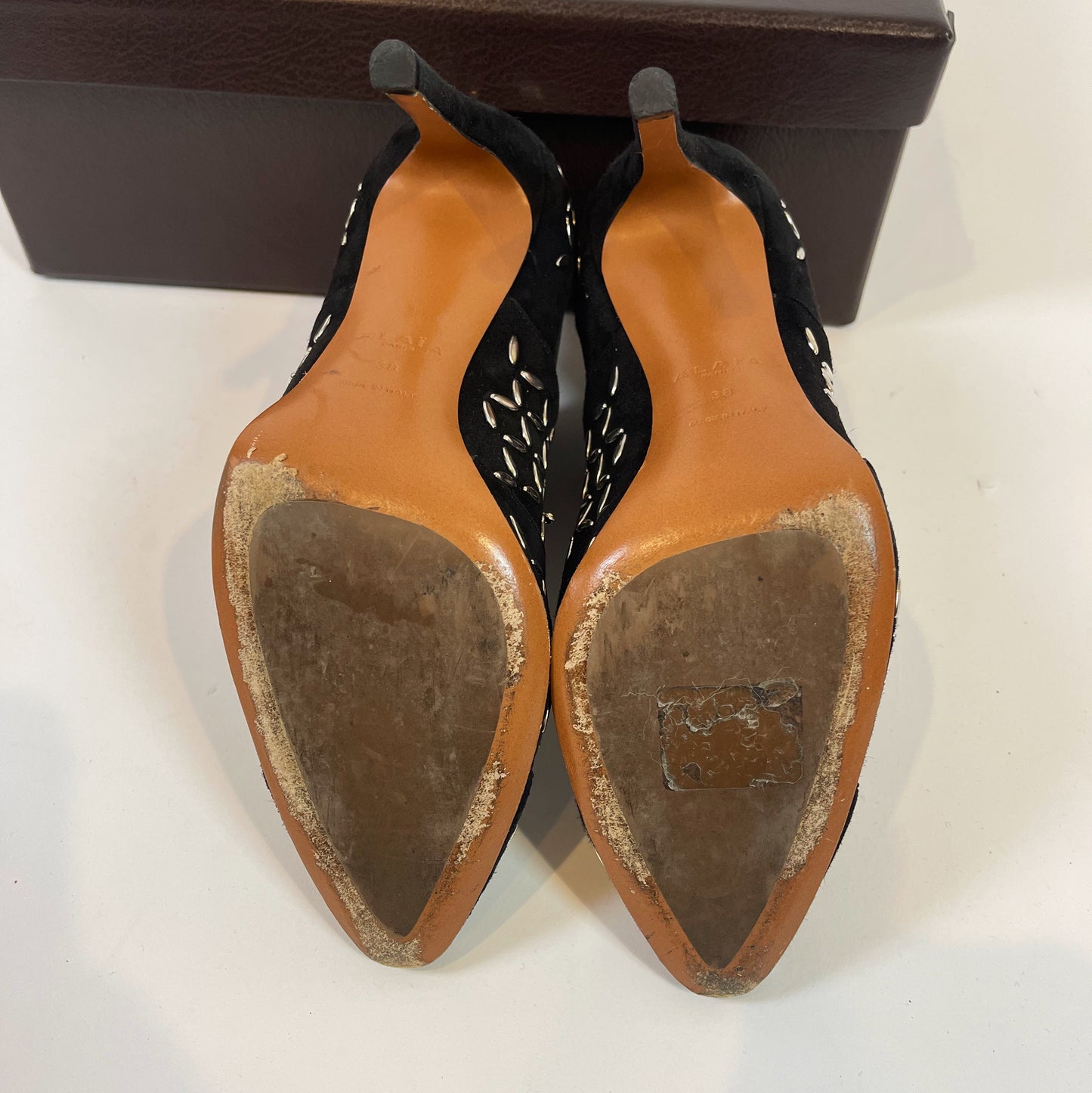 Alaia Black Suede Ankle Boots