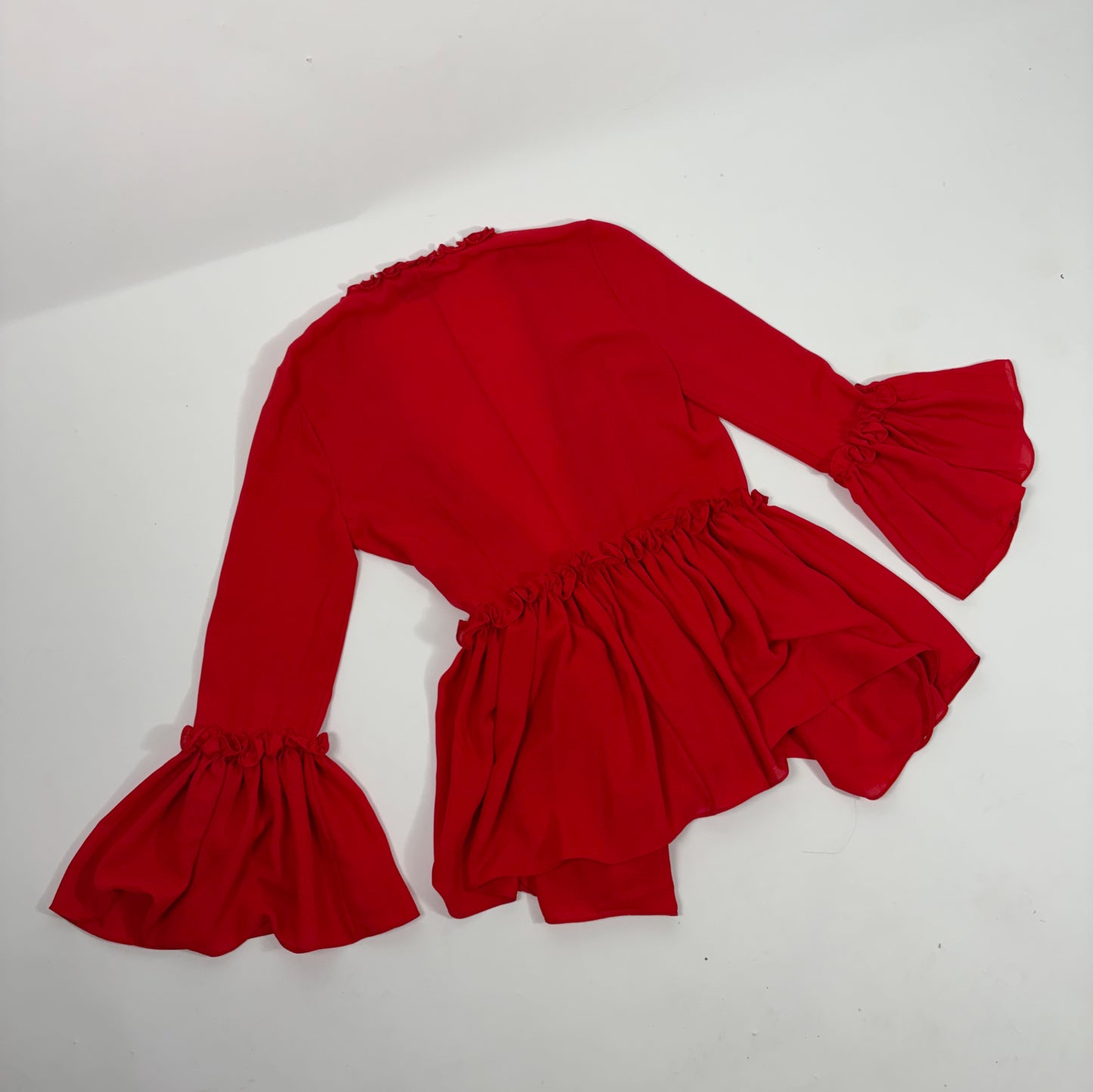 Mulberry Red Ruffle Blouse