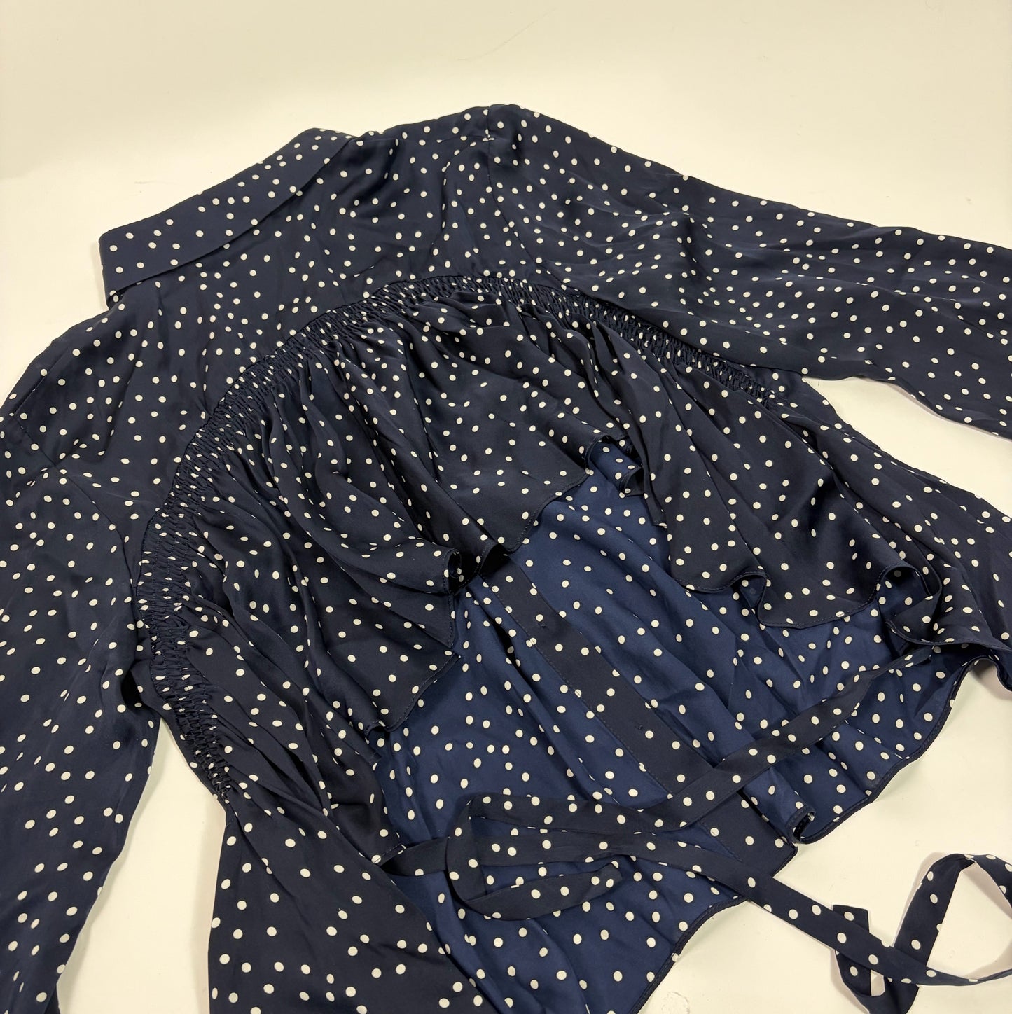 Magda Butrym Navy Polka Dot Shirt