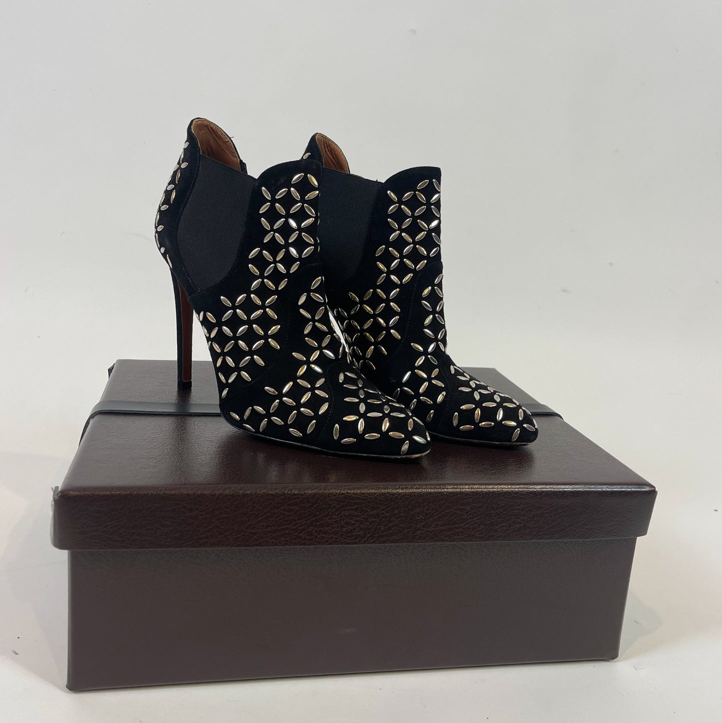 Alaia Black Suede Ankle Boots