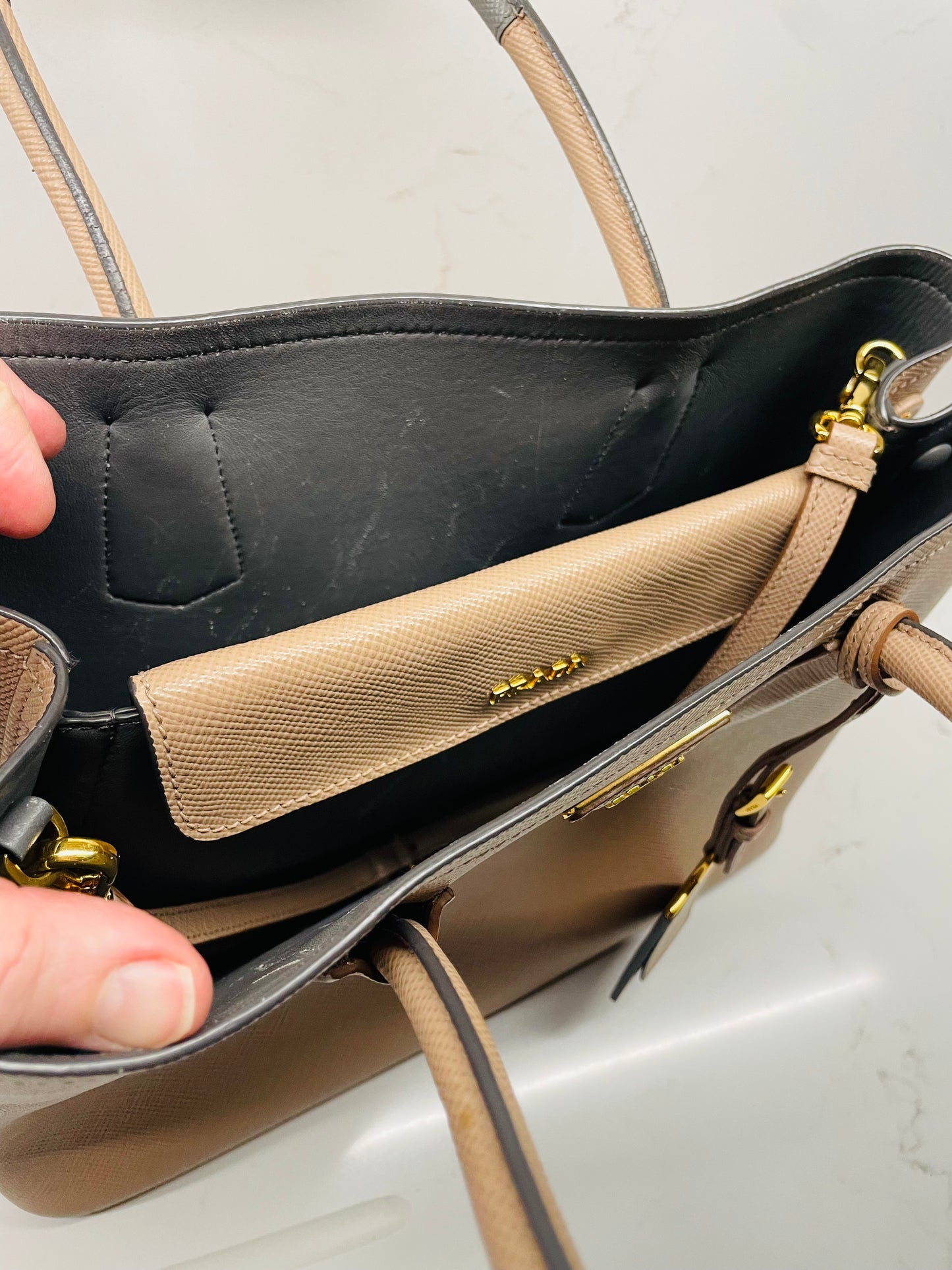 Prada double flap saffiano