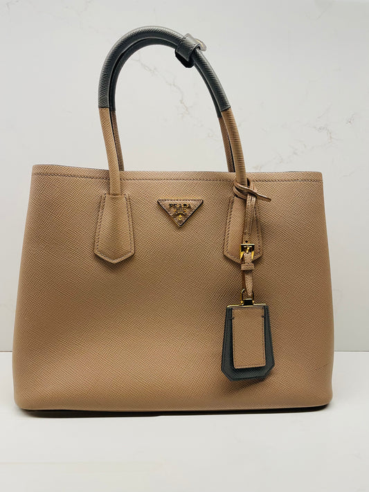 Prada double flap saffiano