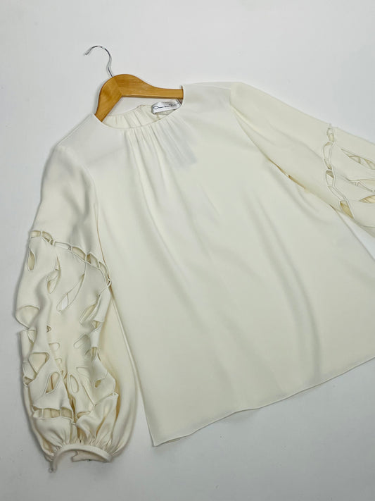 Oscar de la Renta laser cut blouse