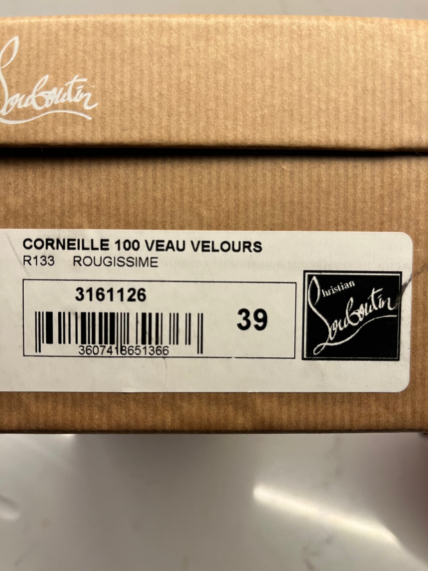 Christian Louboutin red suede courts size 39