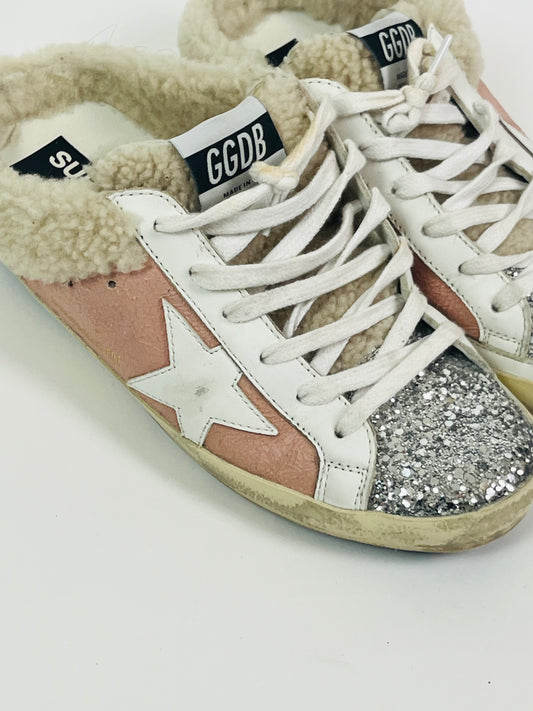 Golden Goose Deluxe shearling sabots size 38
