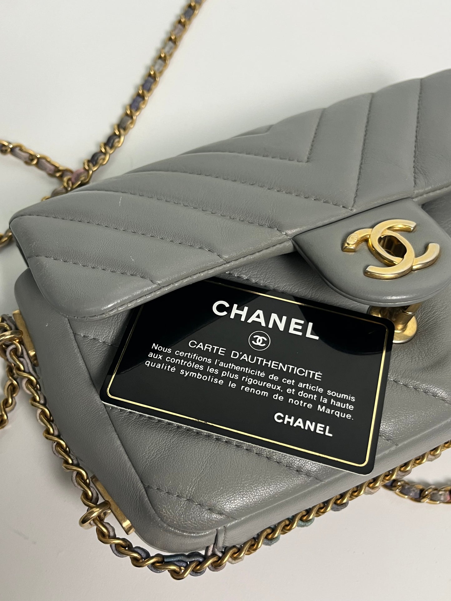 CHANEL Chain Around small rectangle chevron