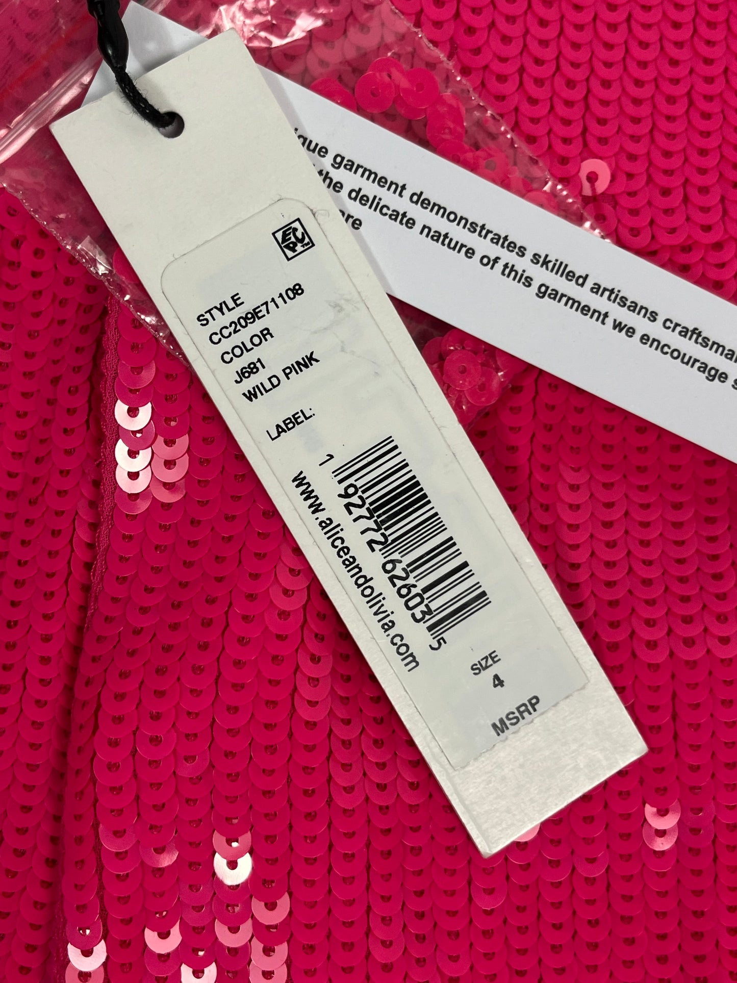 Alice&Olivia pink sequinned flares