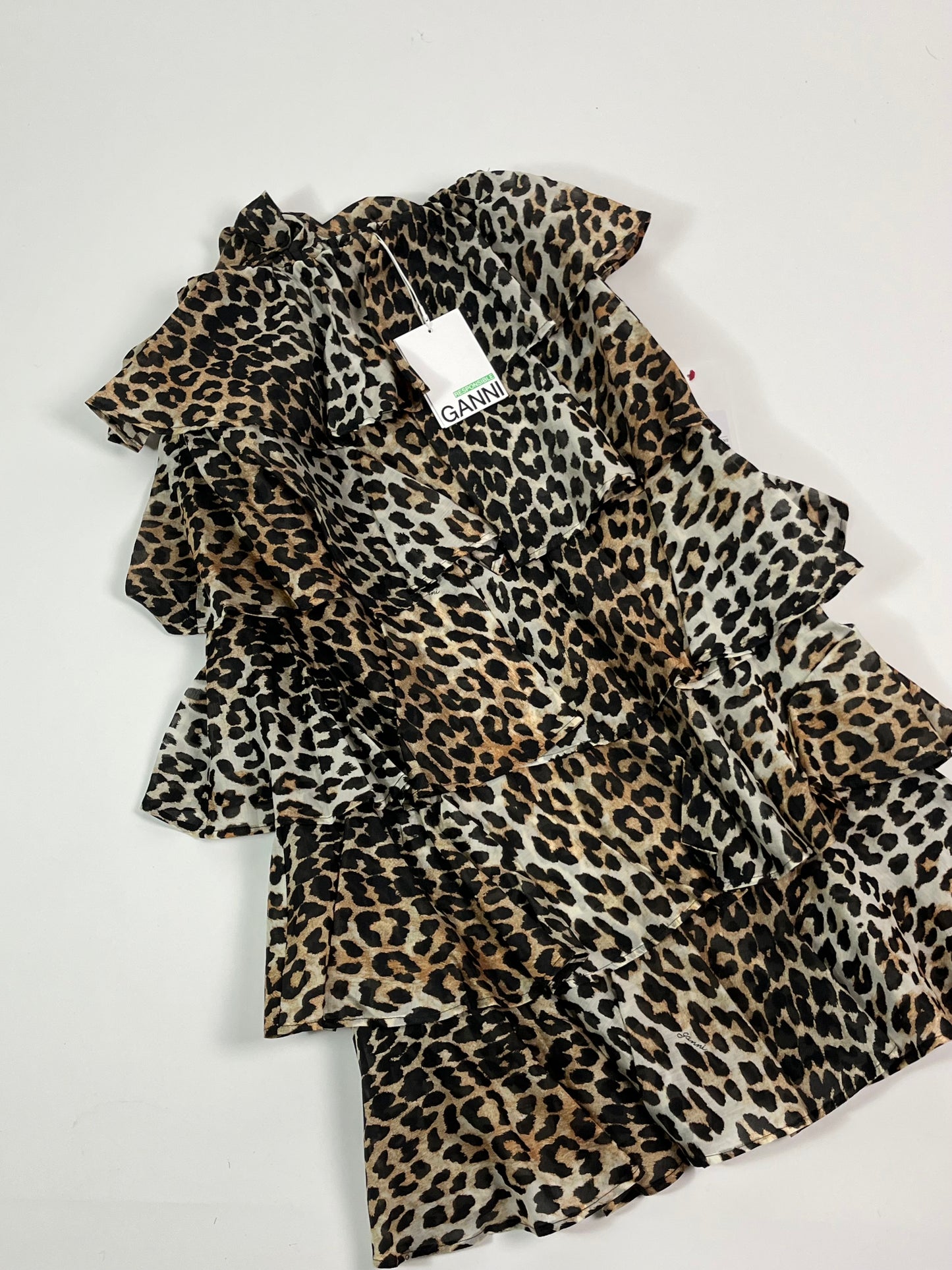 Ganni ruffle midi skirt