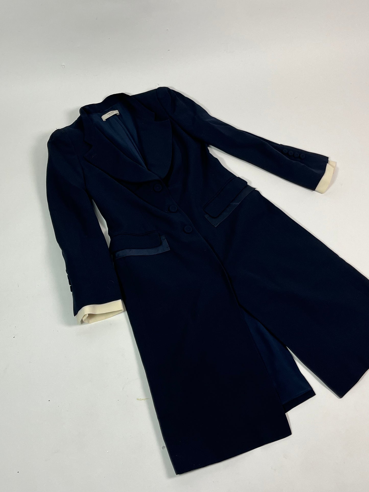 Prada navy crepe frock coat