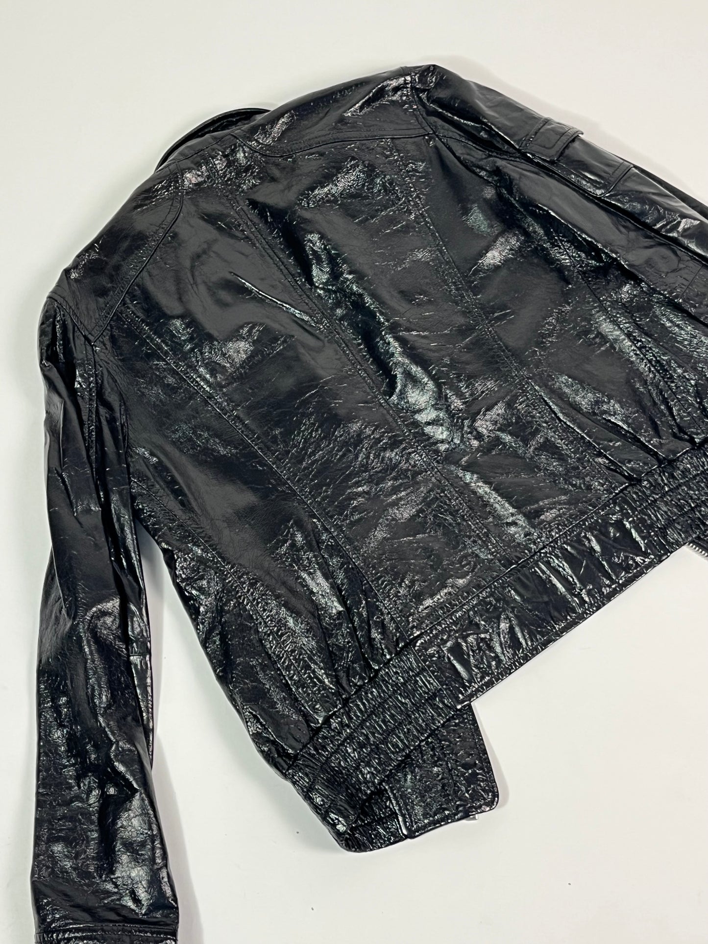 Dolce & Gabanna crackled leather biker jacket
