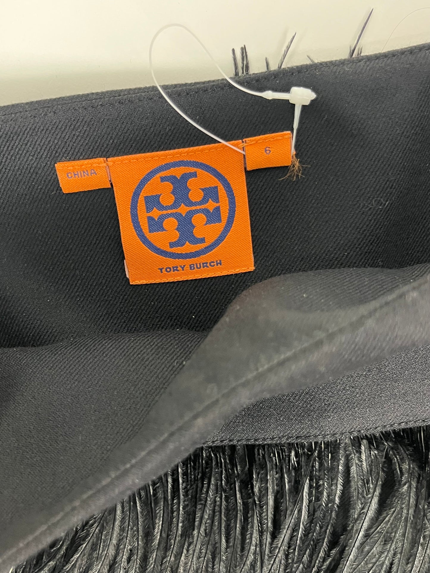 Tory burch ostrich feather trim skirt