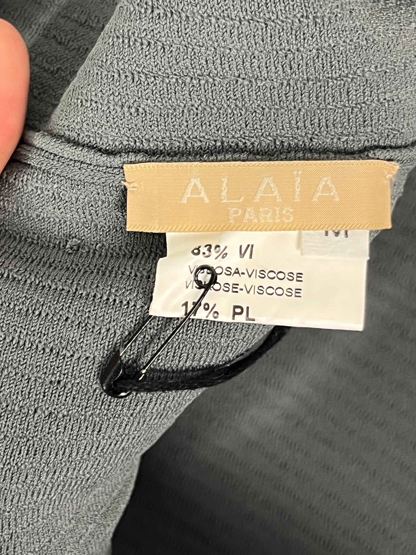 Alaia fluid blue grey skirt
