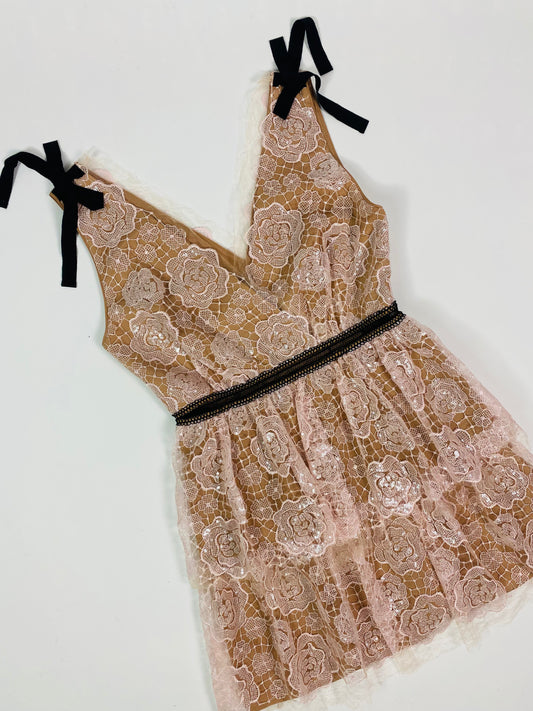 Self-Portrait tiered lace dress