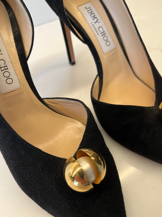 Jimmy Choo black suede pump s39
