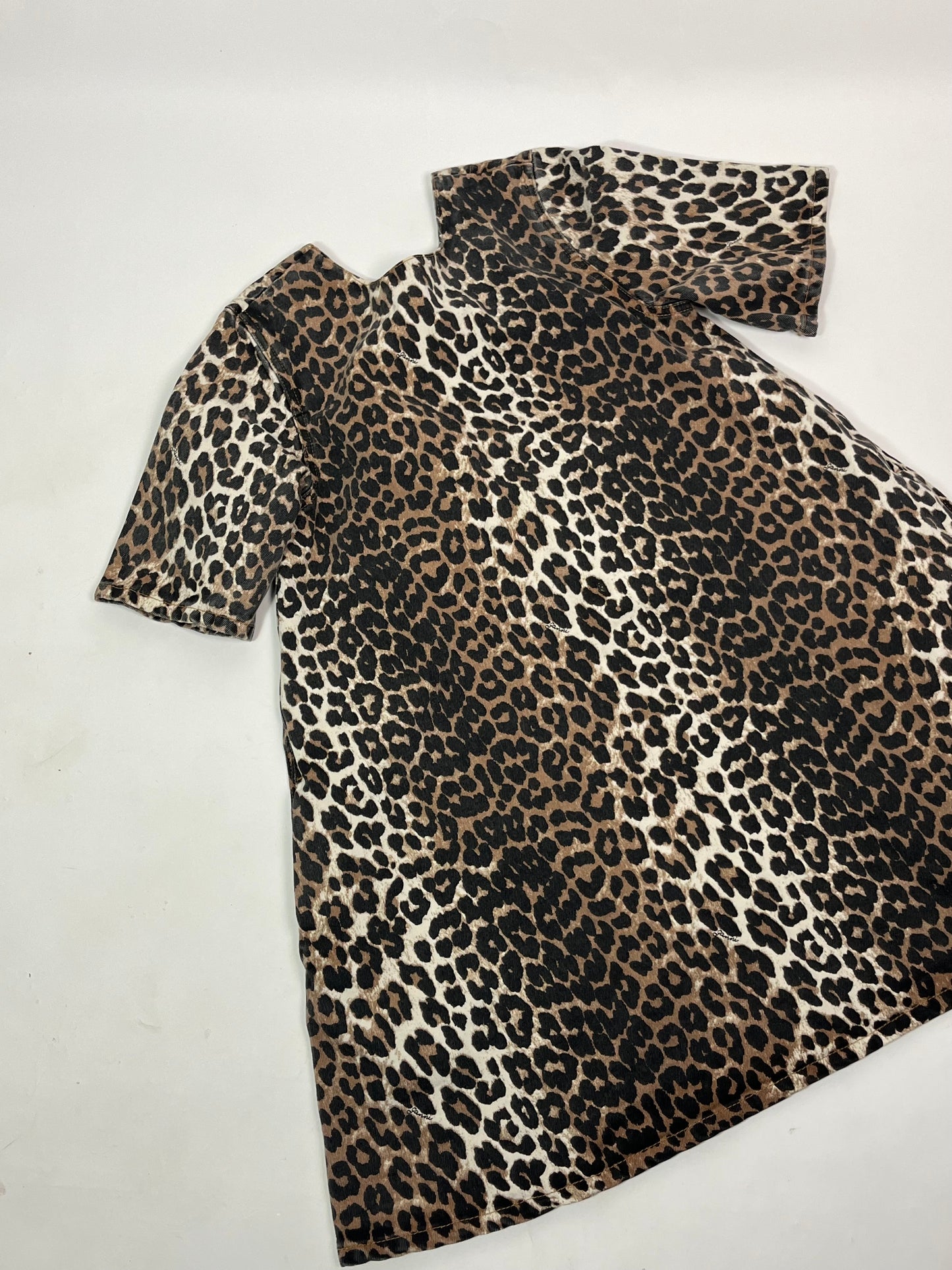 Ganni Leopard Denim minidress