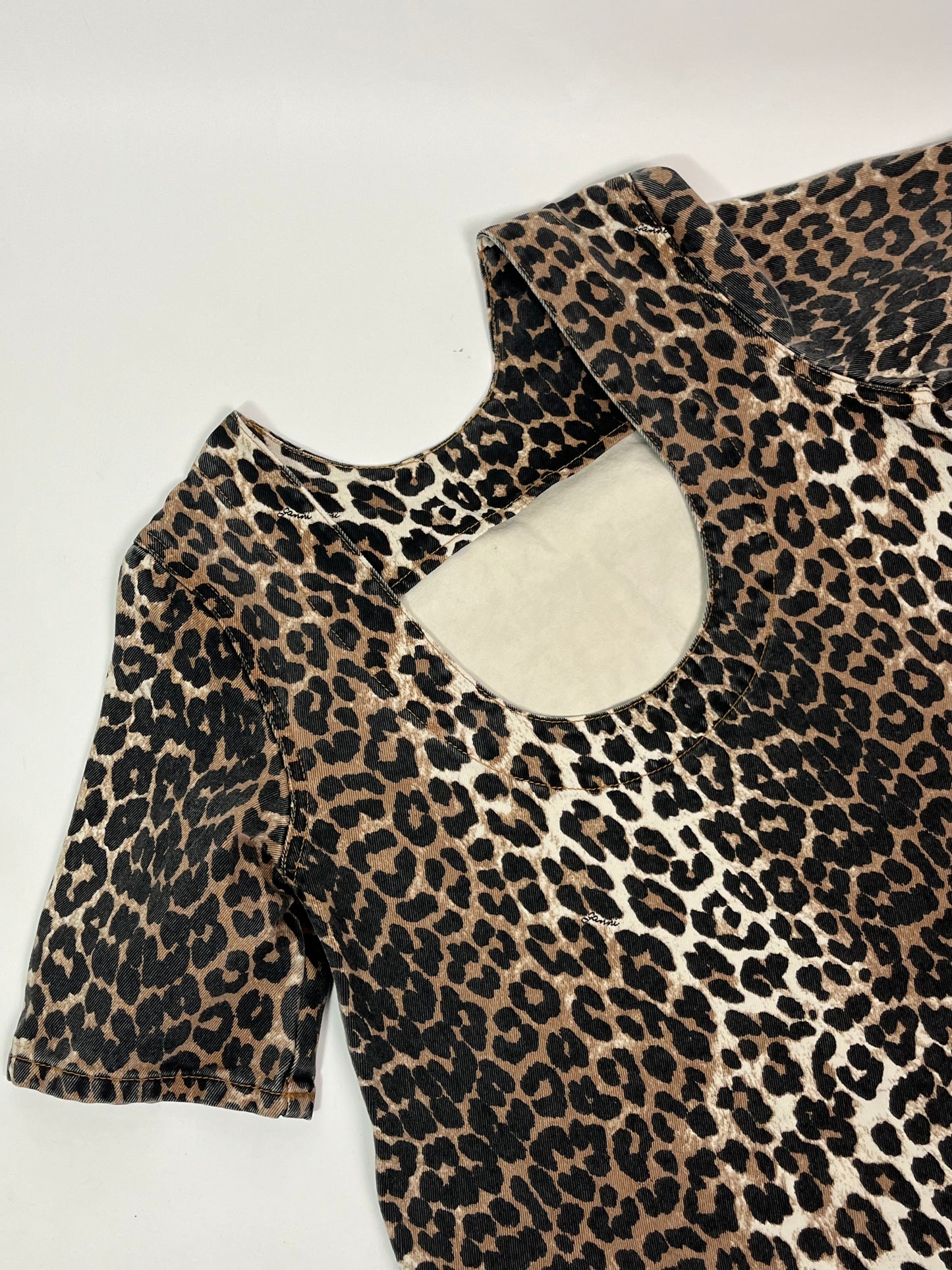 Ganni Leopard Denim minidress