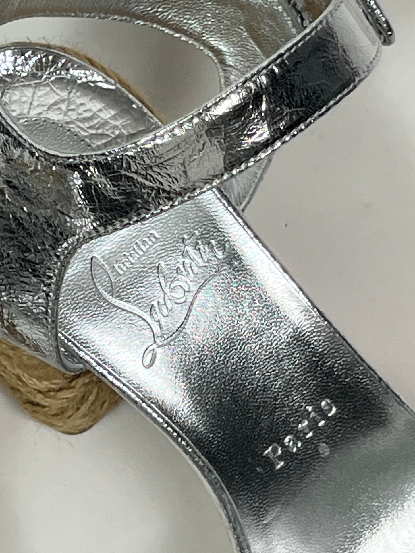 Christian Louboutin Calakala metallic espadrille sandals s40