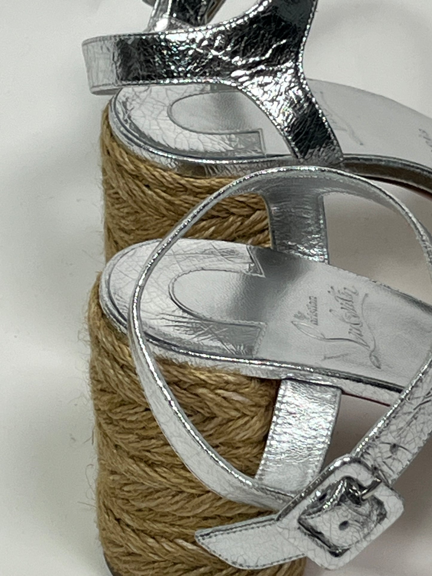 Christian Louboutin Calakala metallic espadrille sandals s40