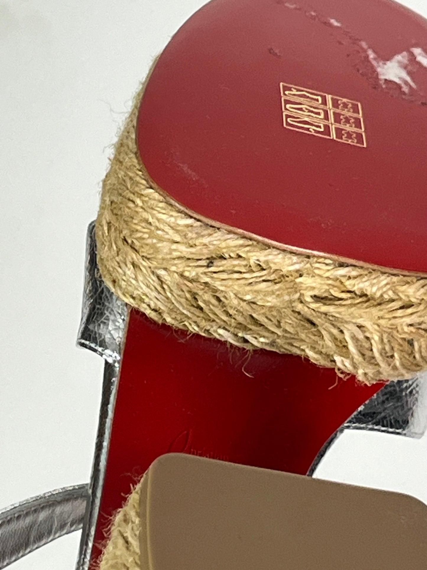 Christian Louboutin Calakala metallic espadrille sandals s40