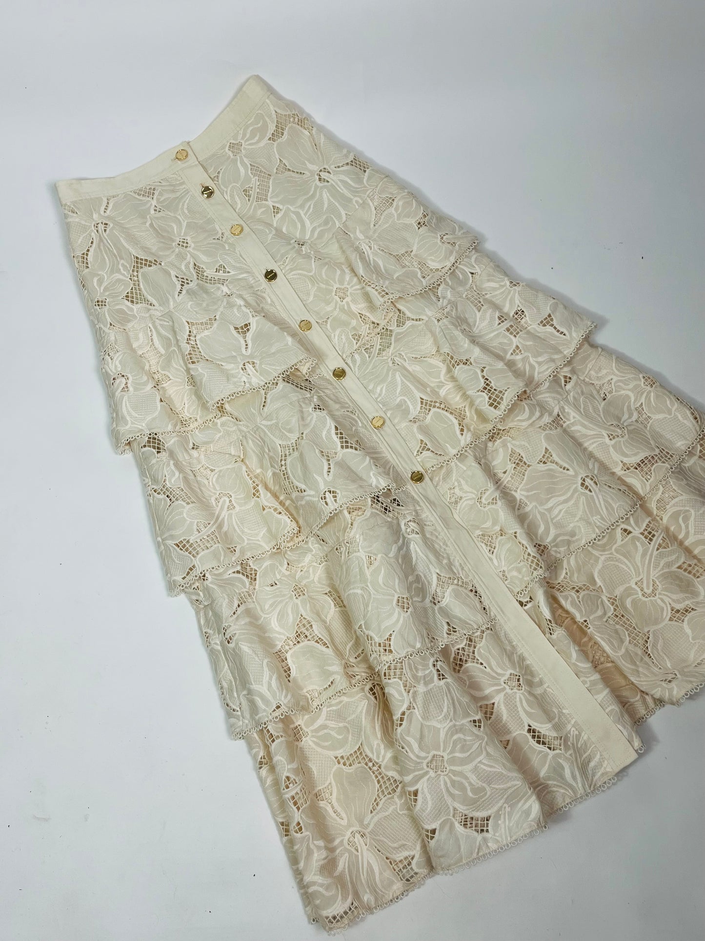 Sandro ecru cotton skirt