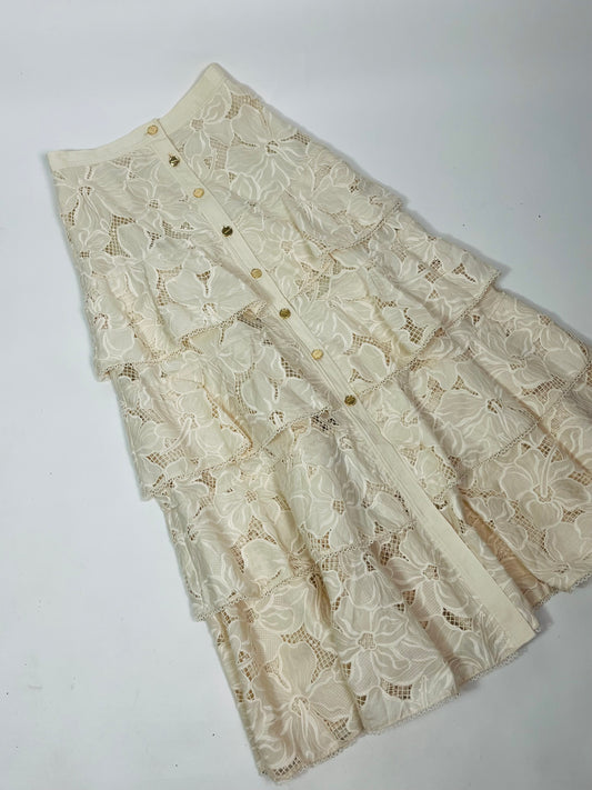 Sandro ecru cotton skirt