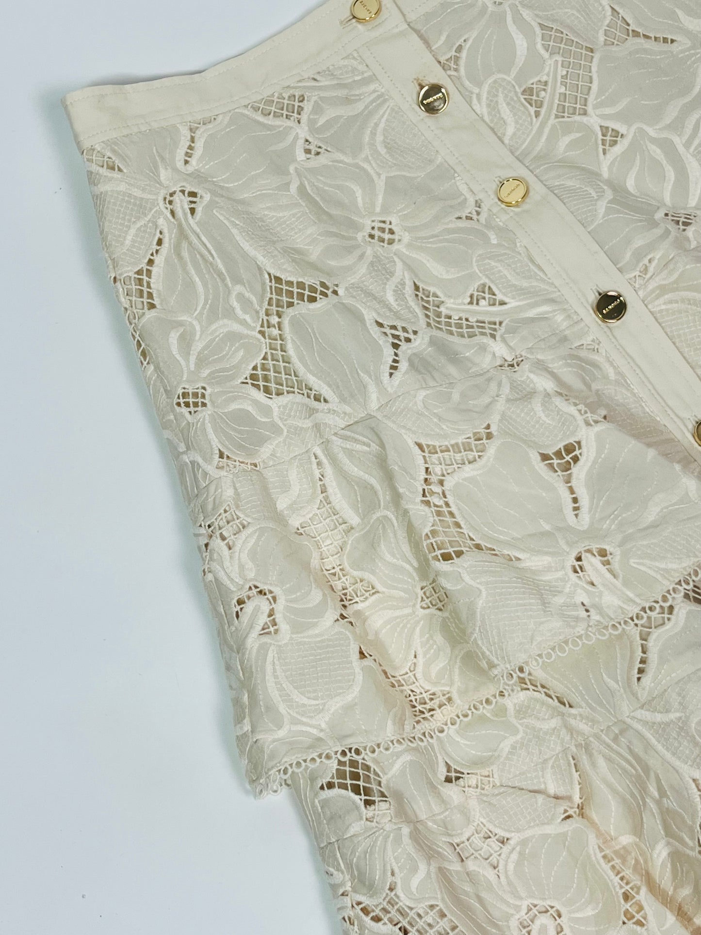 Sandro ecru cotton skirt