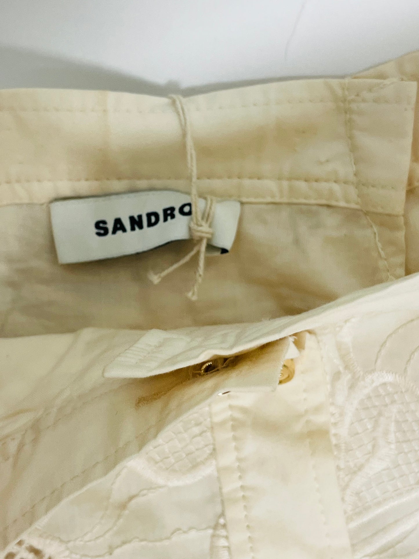 Sandro ecru cotton skirt