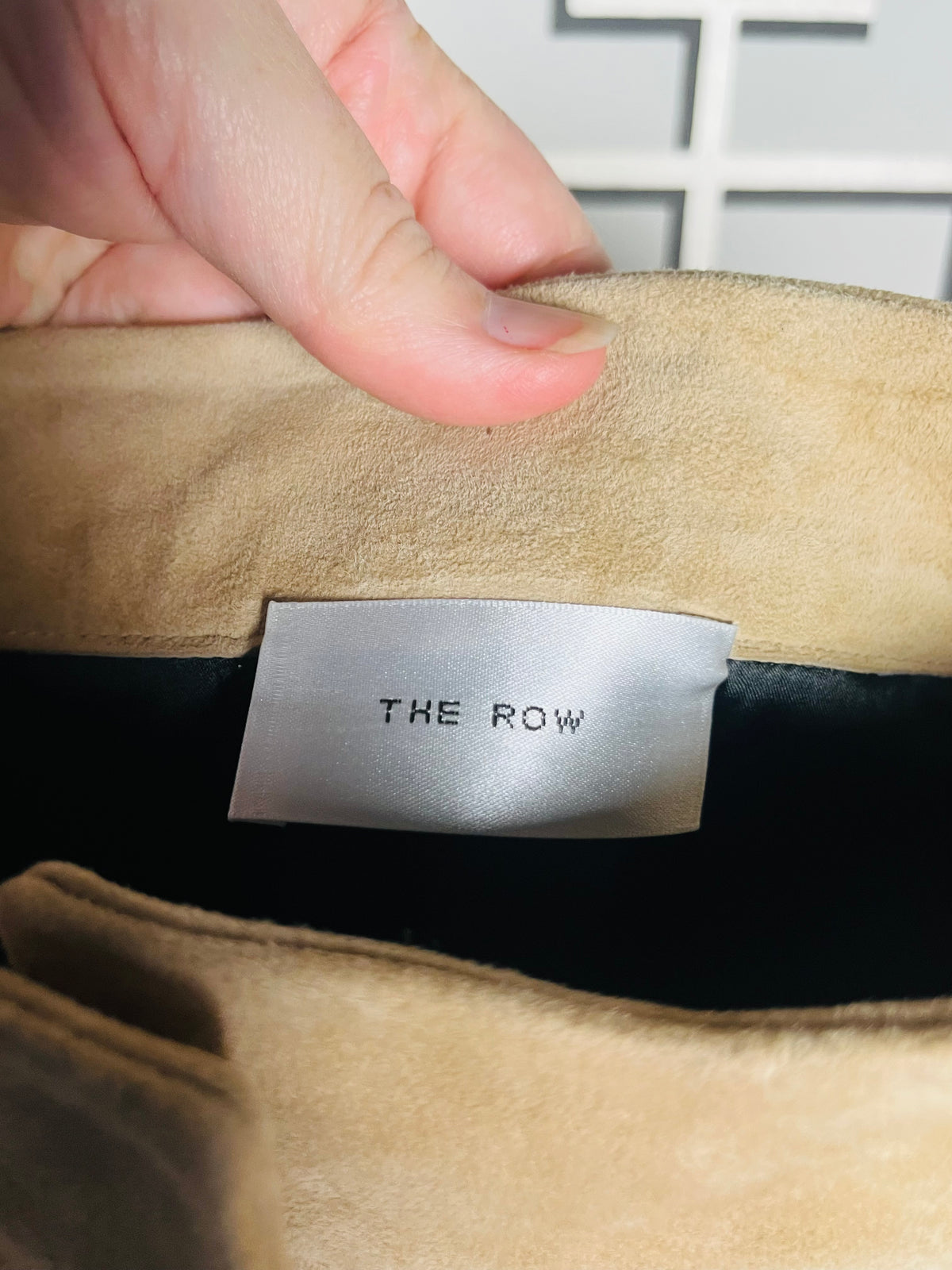 The Row suede trouser