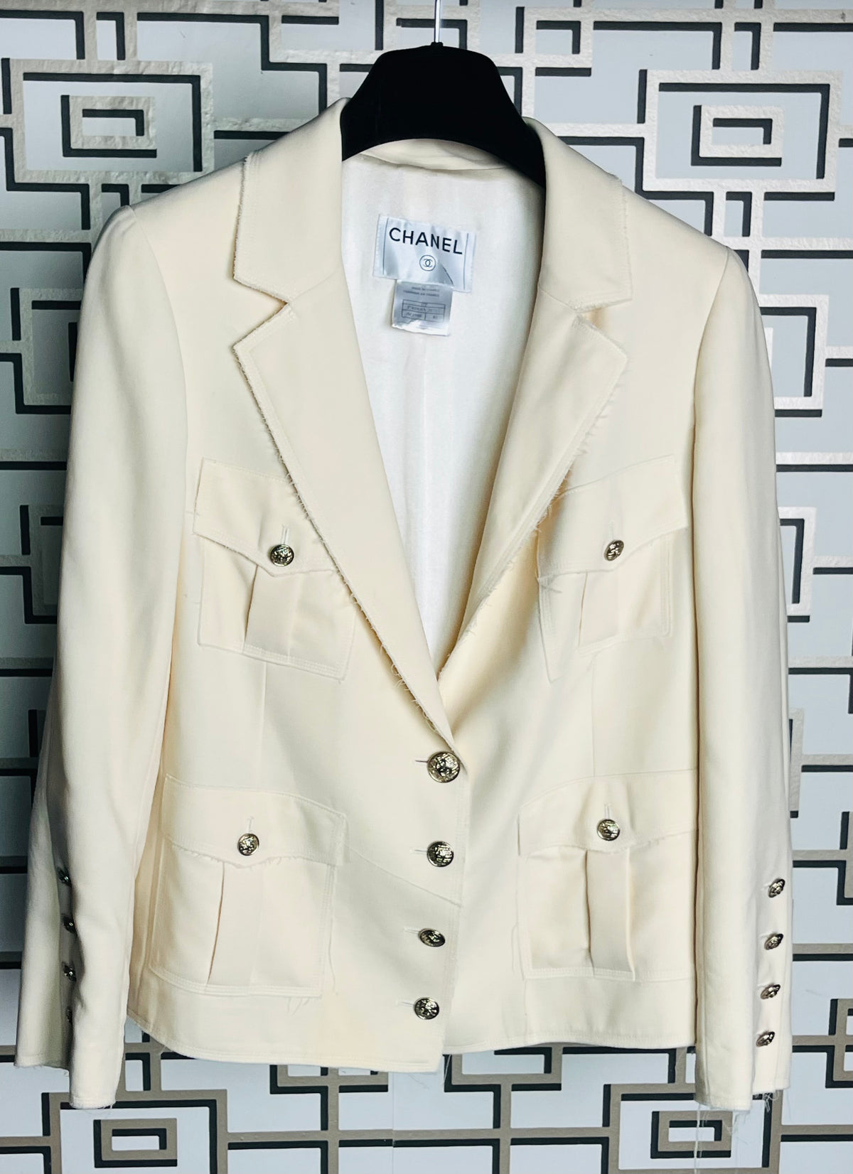 CHANEL cream wool jacket