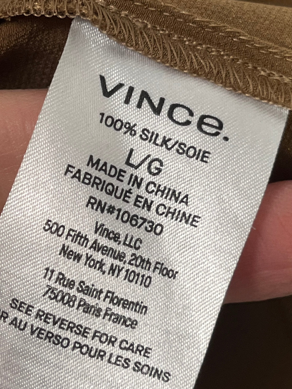 Vince long sleeve silk shirt