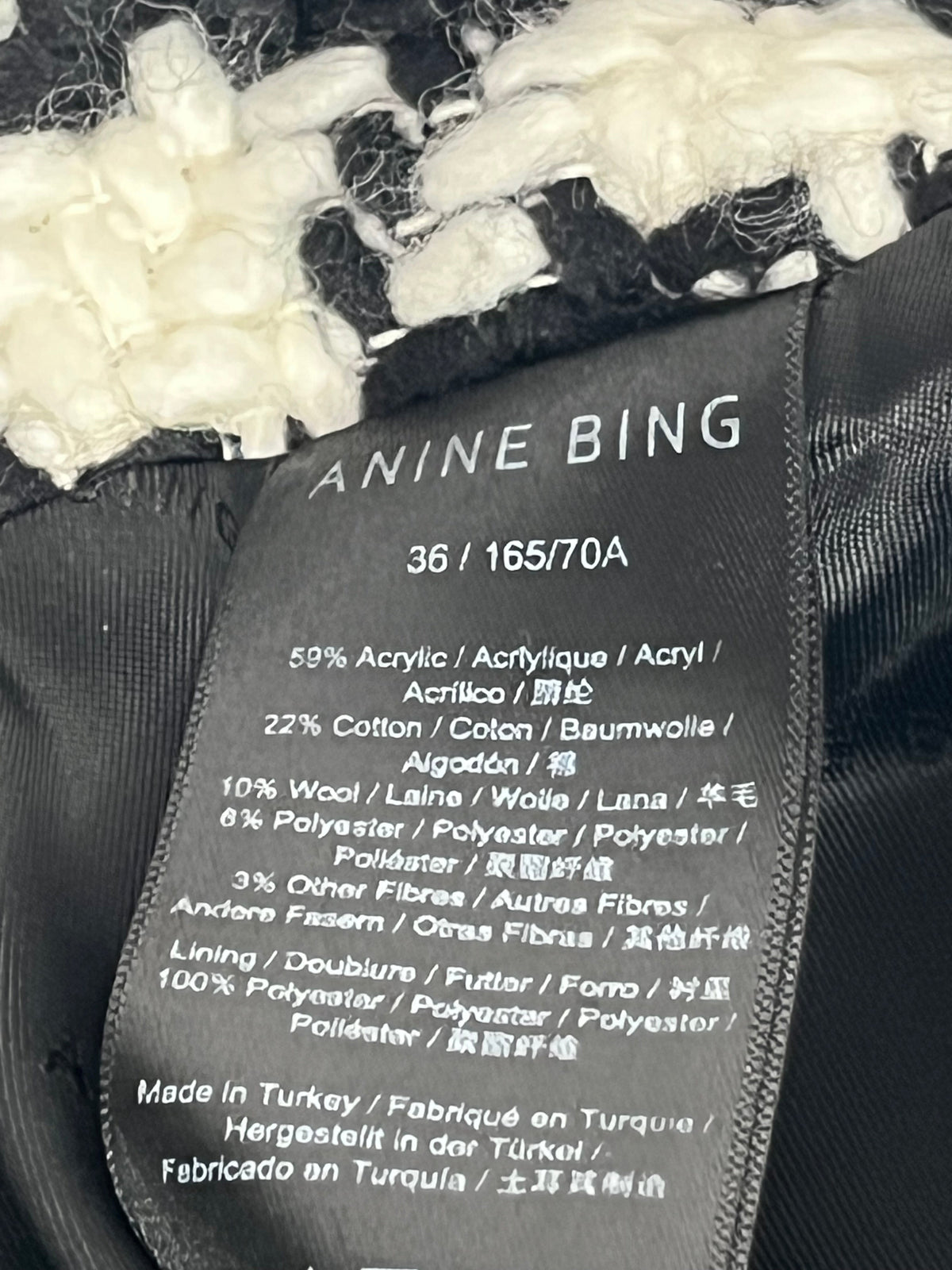 Anine Bing check wool skirt
