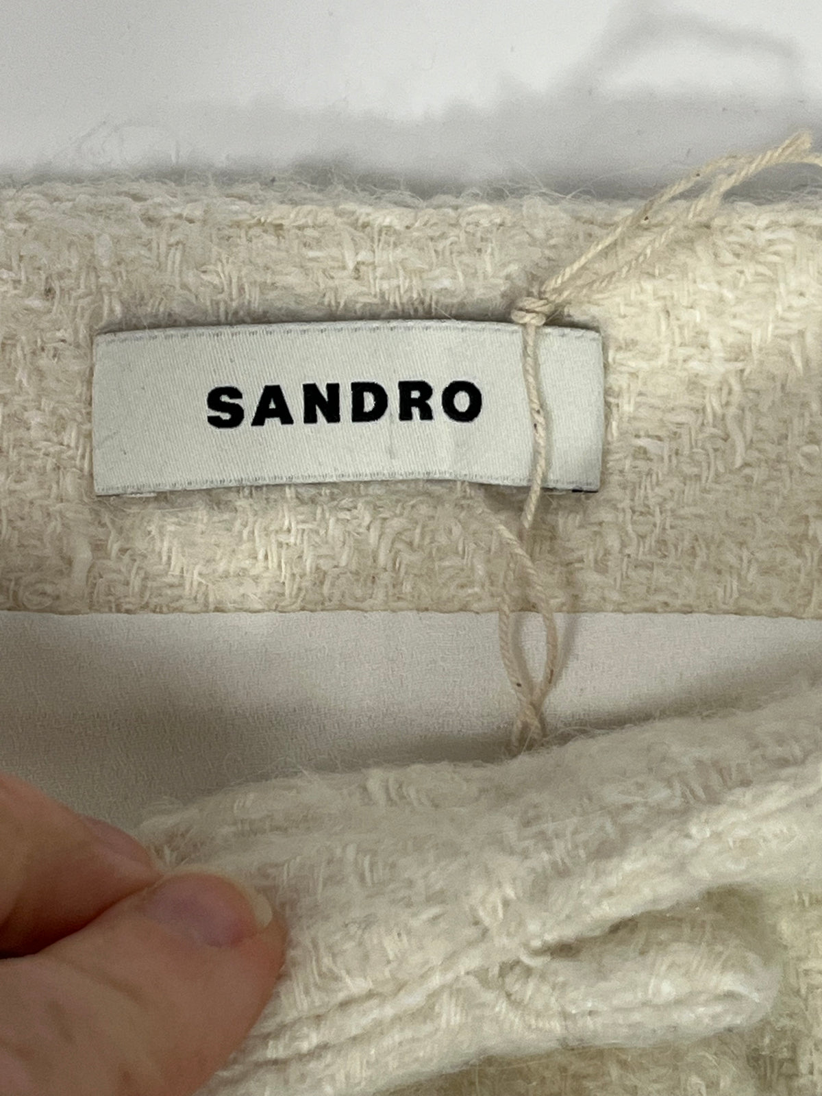 Sandro cream wool mini