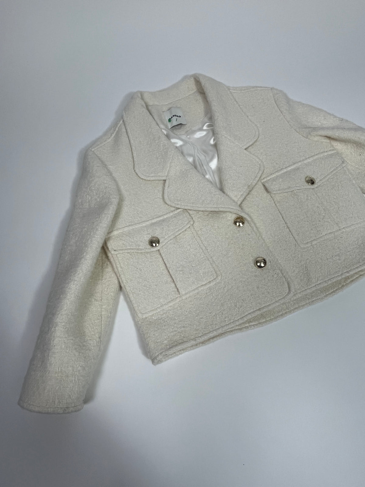 Sandro cream wool jacket