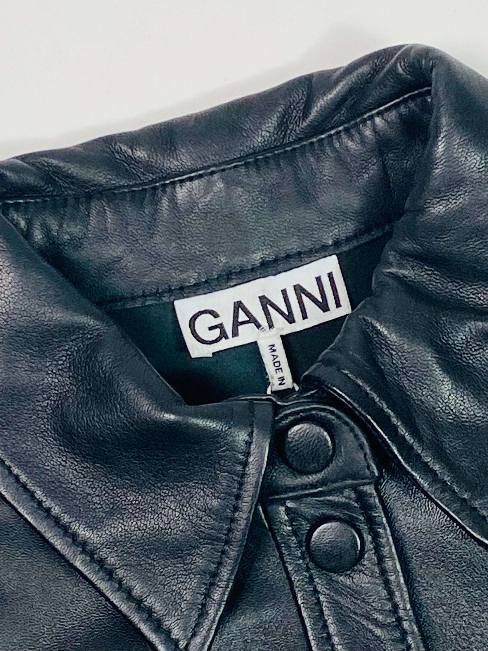 ganni leather shirt dress Ganni Leather Shirt Dress In Black - 71% Off