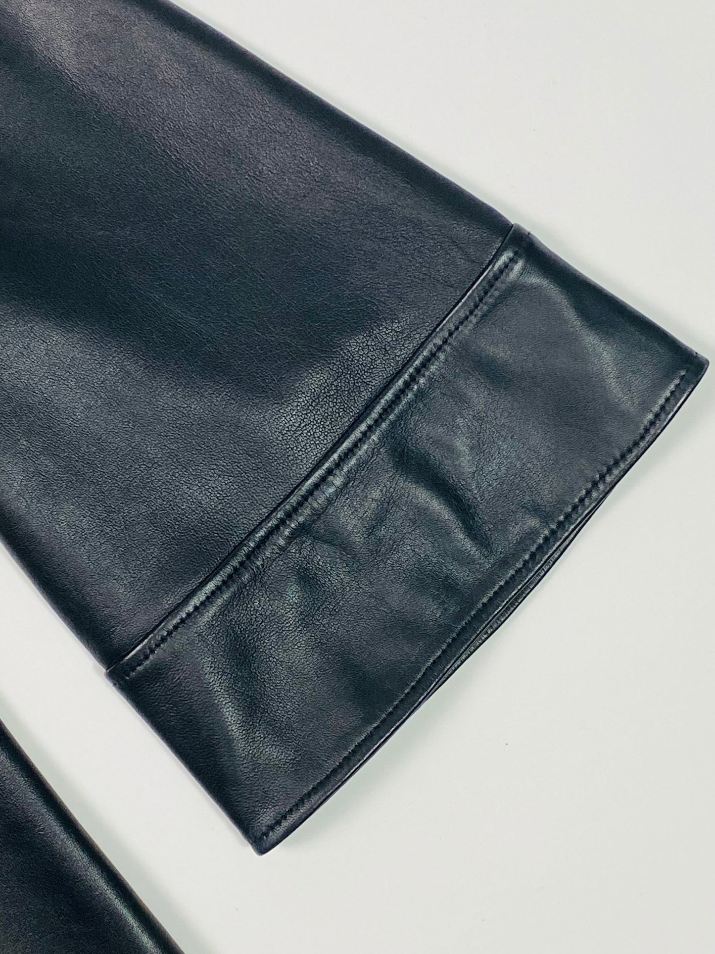 GANNI leather shirt dress