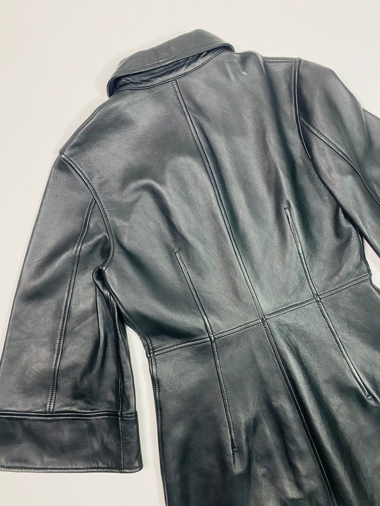 GANNI leather shirt dress