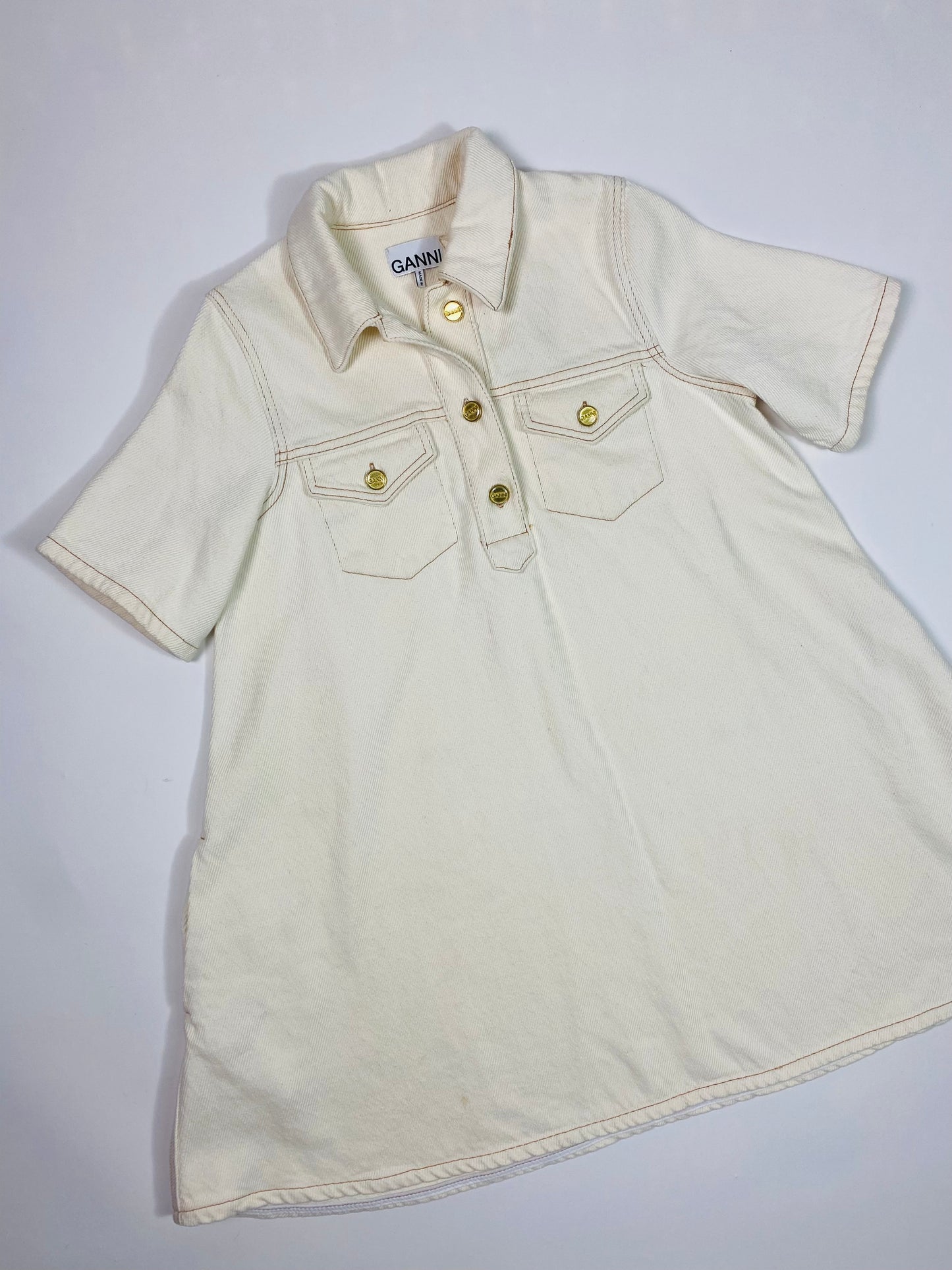 GANNI cotton shirt dress