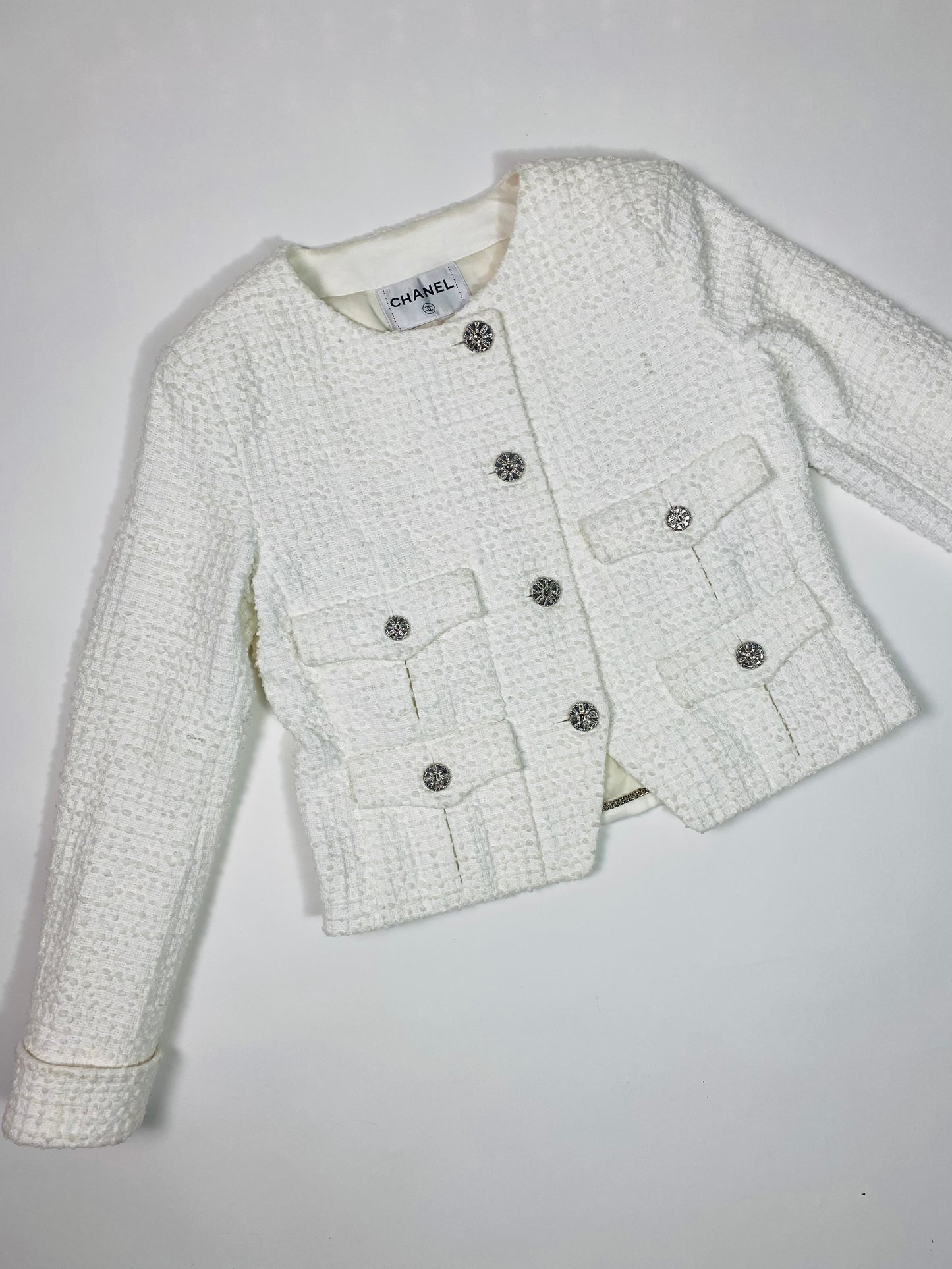 CHANEL White Tweed Jacket