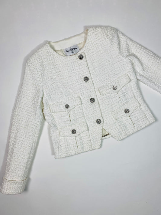 CHANEL White Tweed Jacket