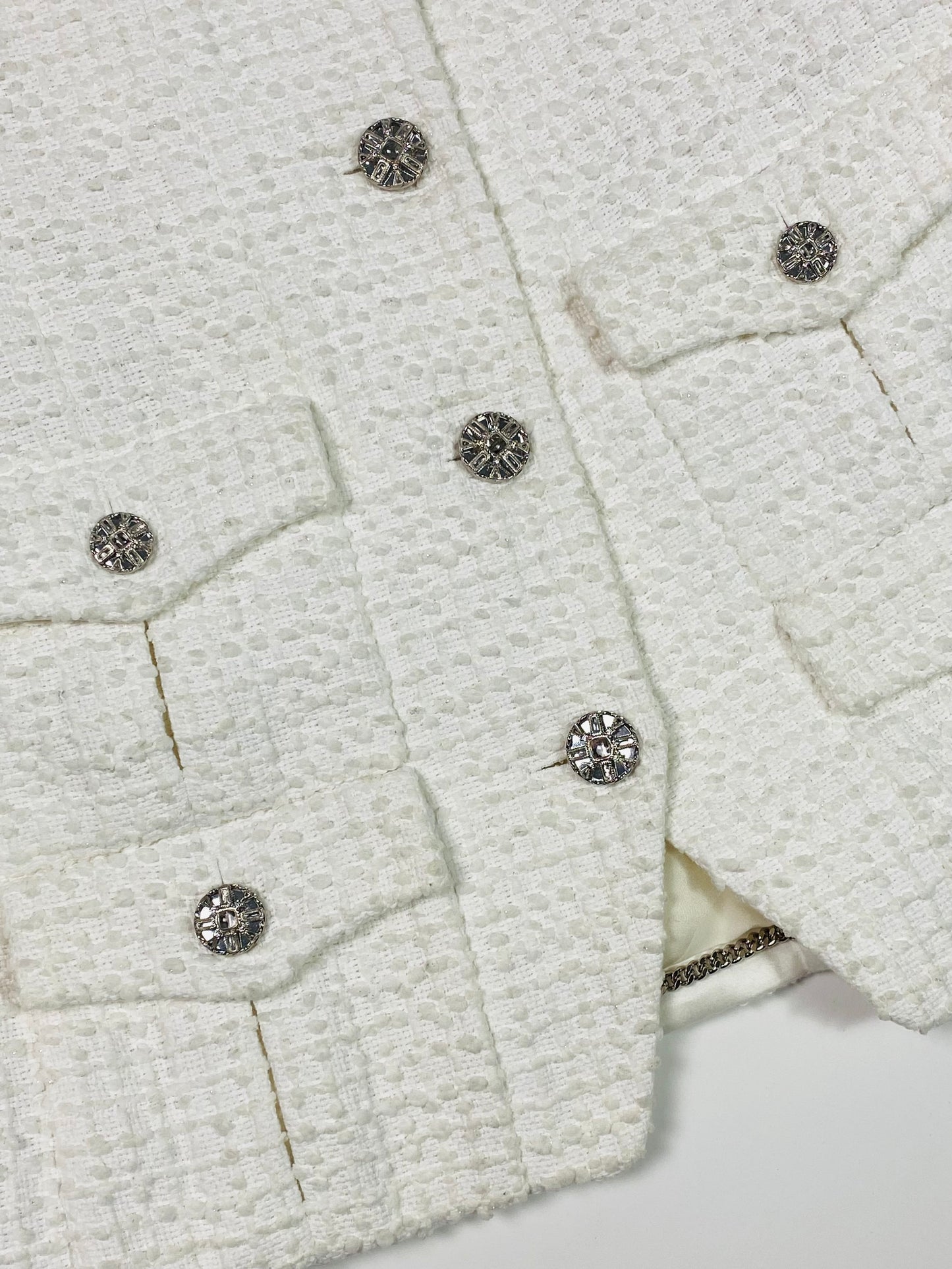 CHANEL White Tweed Jacket