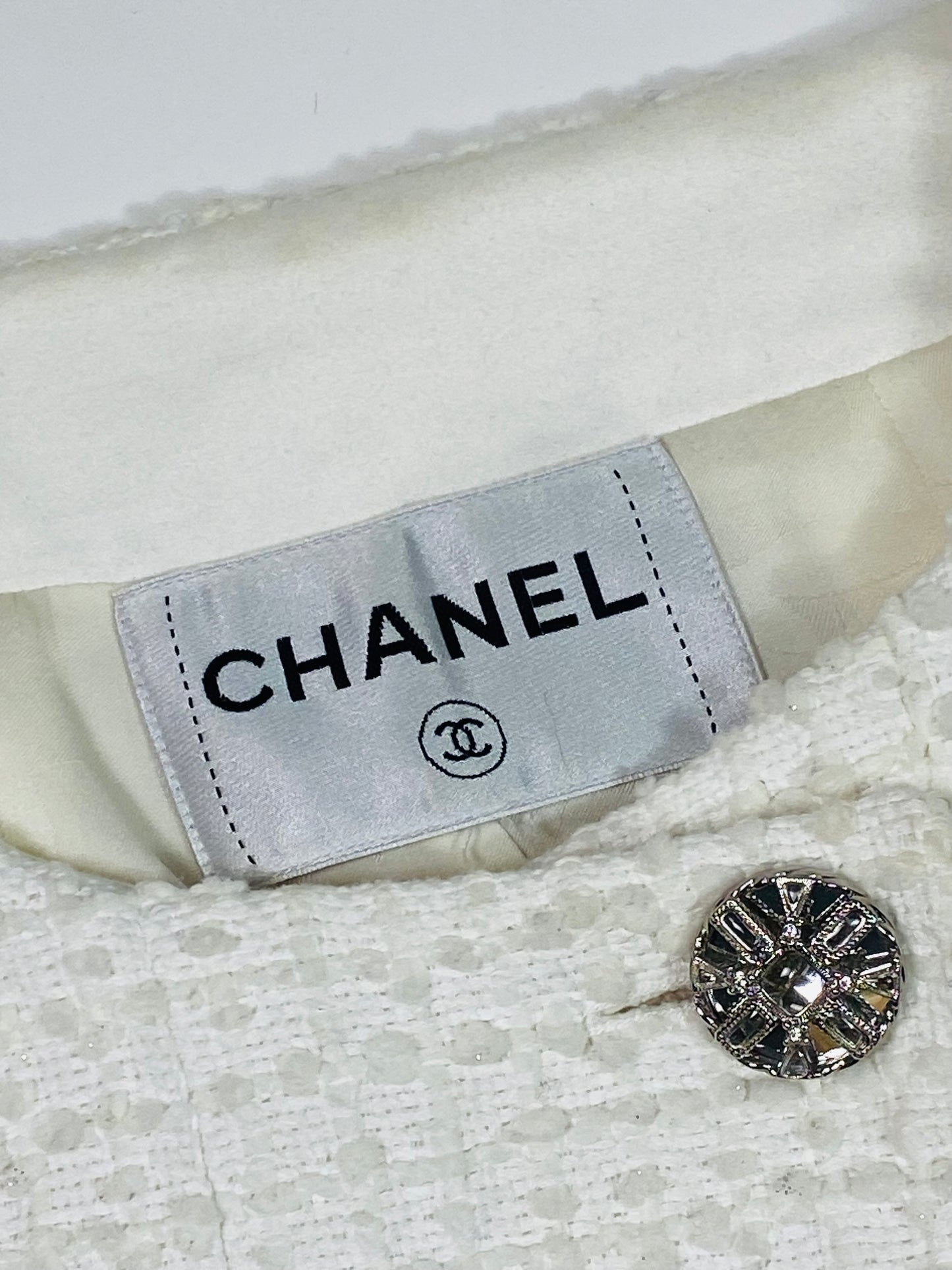 CHANEL White Tweed Jacket