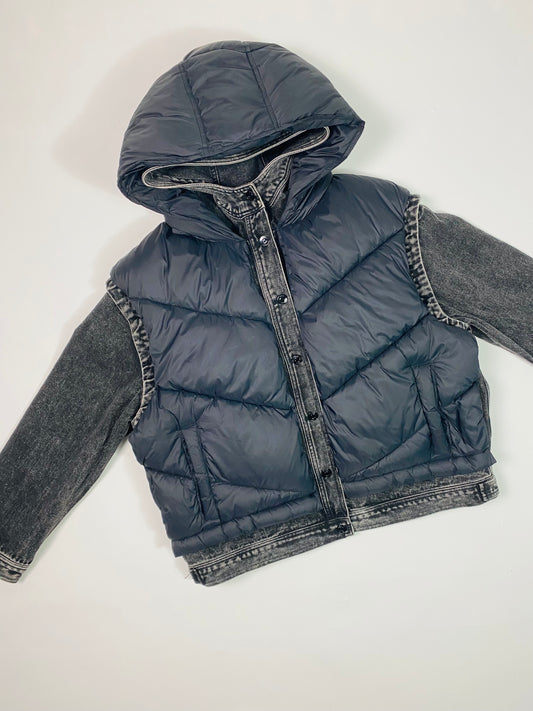 Maje Denim Puffer Coat
