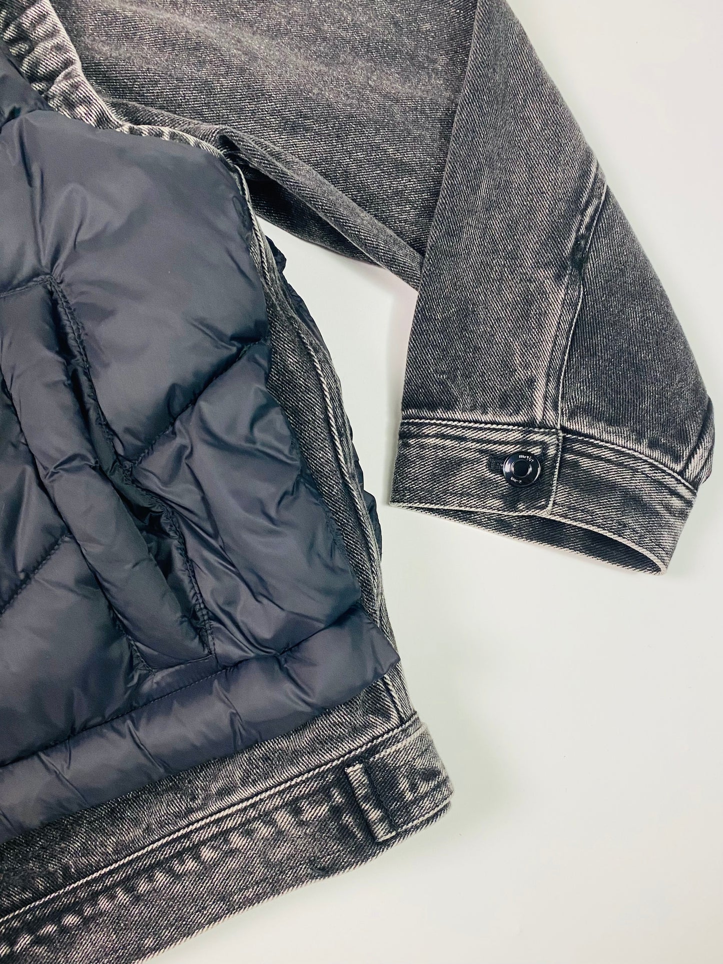 Maje Denim Puffer Coat