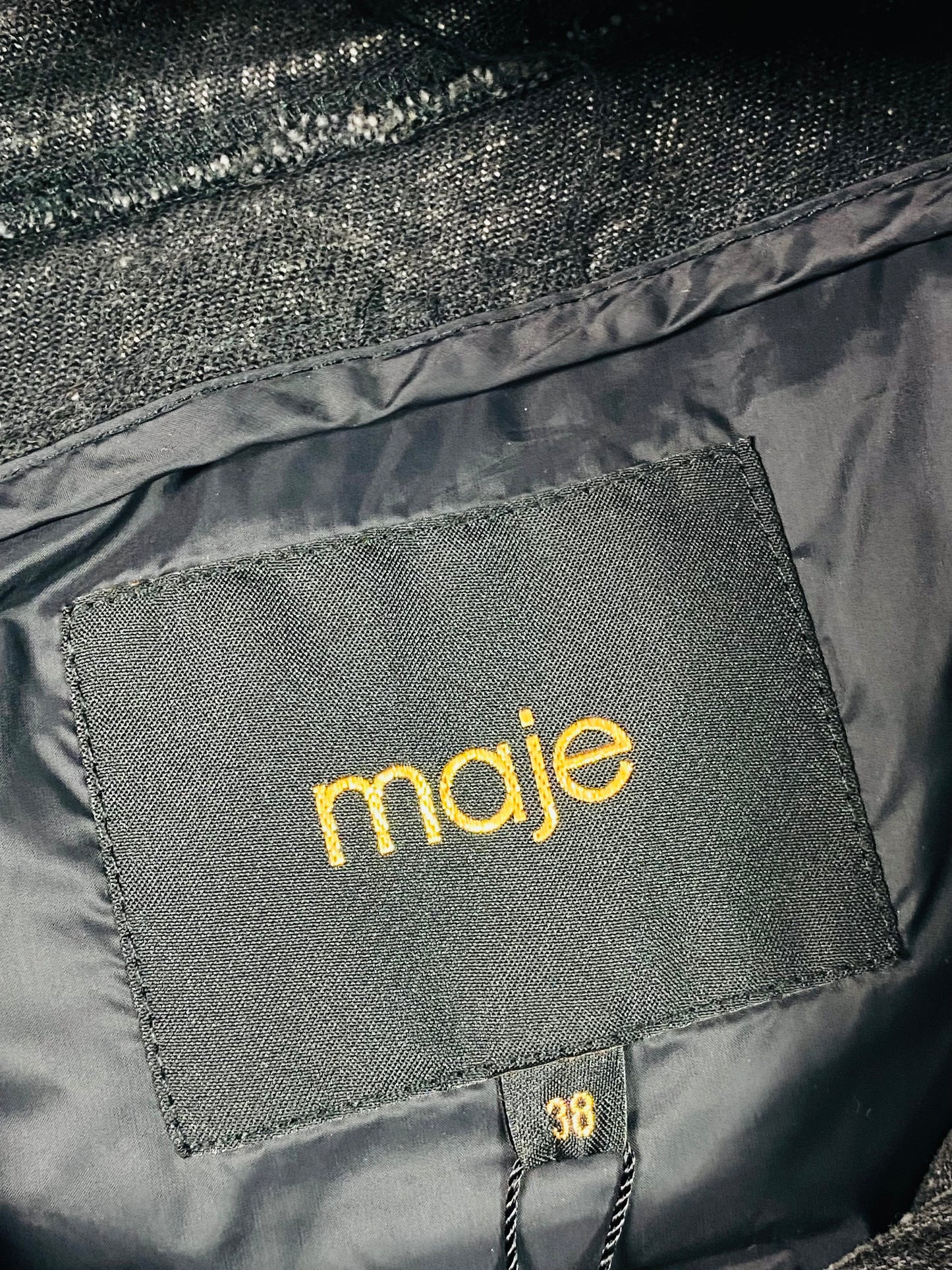 Maje Denim Puffer Coat