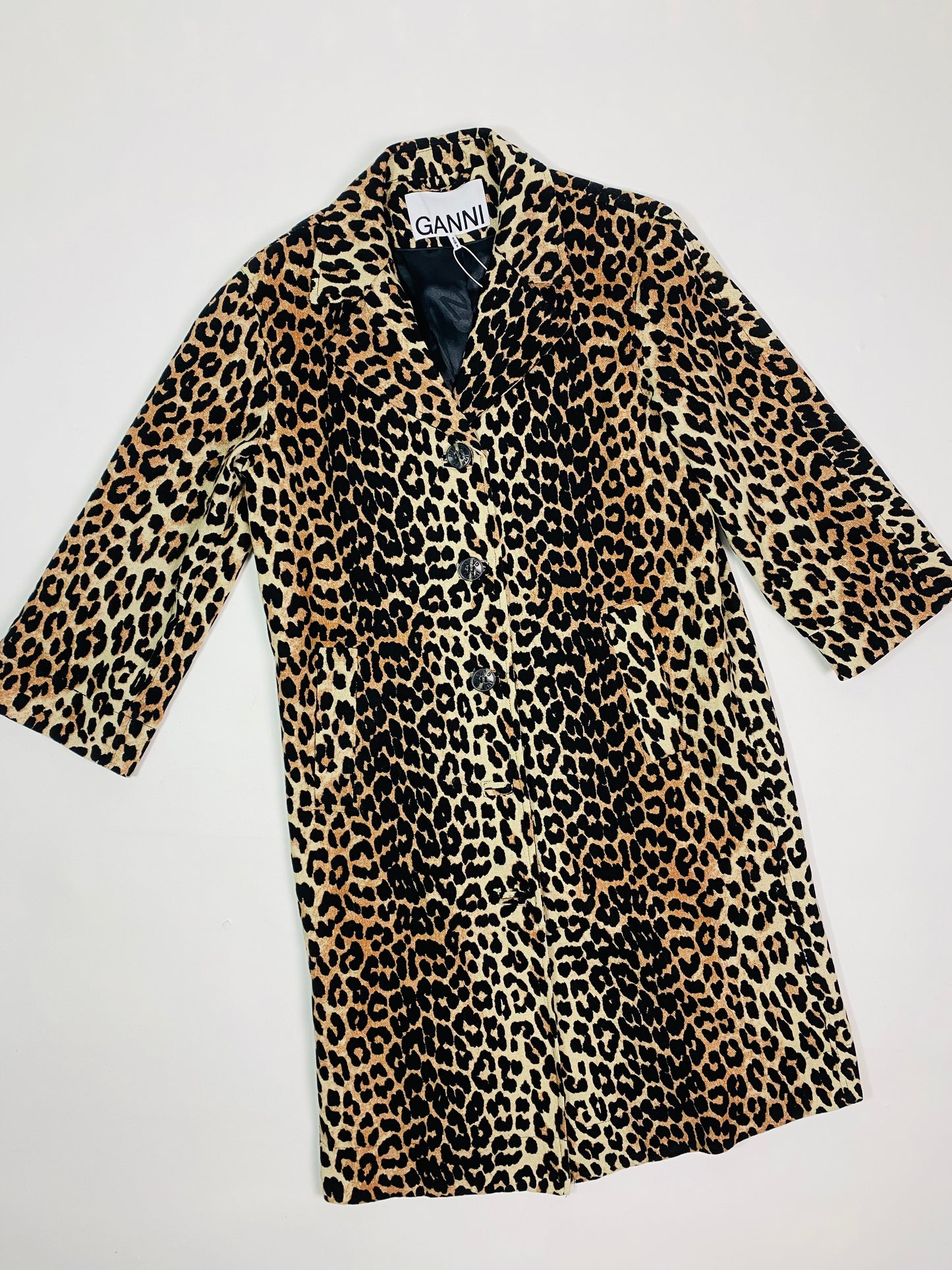 GANNI leopard linen coat