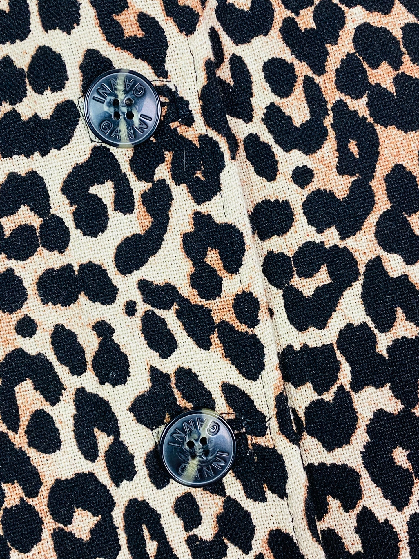 GANNI leopard linen coat