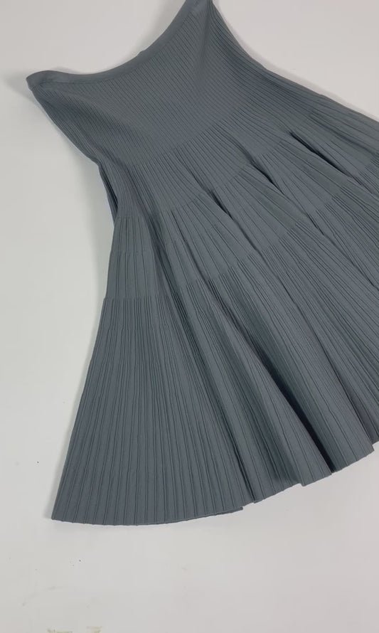 Alaia fluid blue grey skirt
